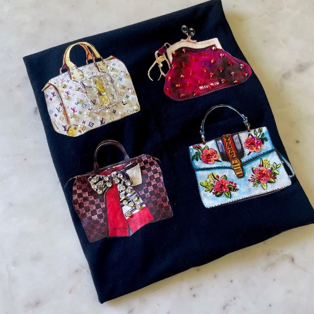 Something Pretty T-Shirt with Louis Vuitton & Miu Miu Handbags Bling Graphic - Picture 5 of 16